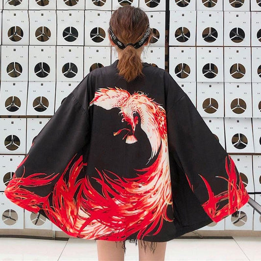 Veste Kimono Phoenix Fabriquée à la Main