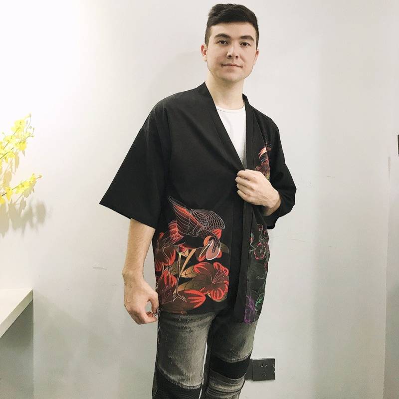 Geisha Fan Kimono Jacket - Japanese Model