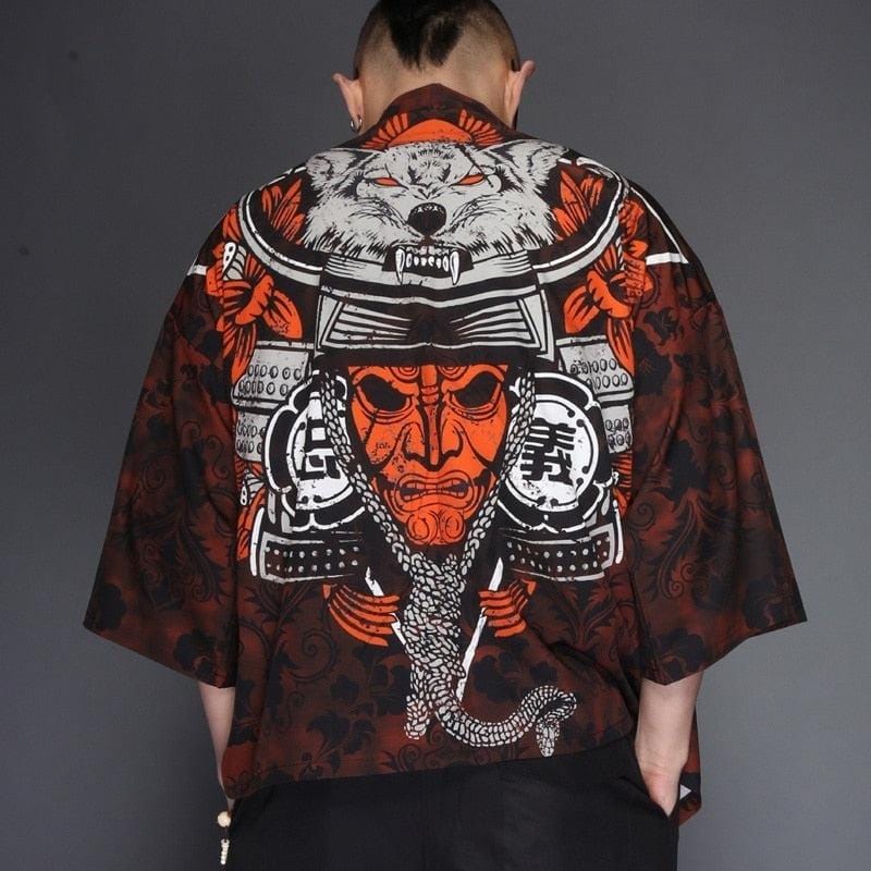 Veste Kimono Japonais Oni Loup - Édition Limitée