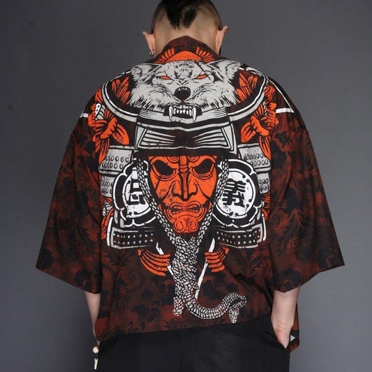 Veste Kimono Japonais Oni Loup - Édition Limitée