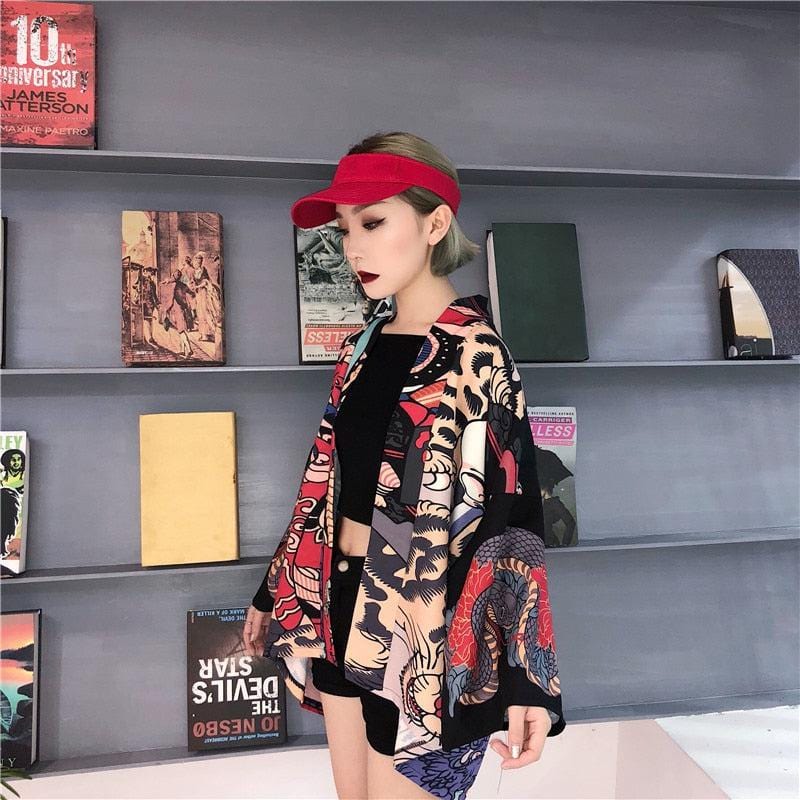 Timeless Oni Neko Japanese Kimono Jacket