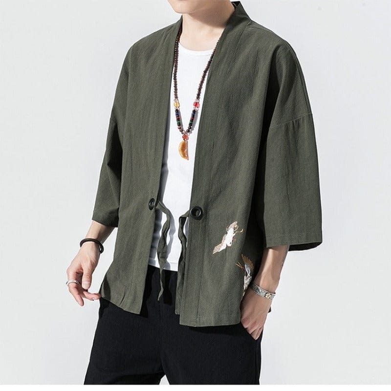 Veste Kimono Vert - Style Japonais