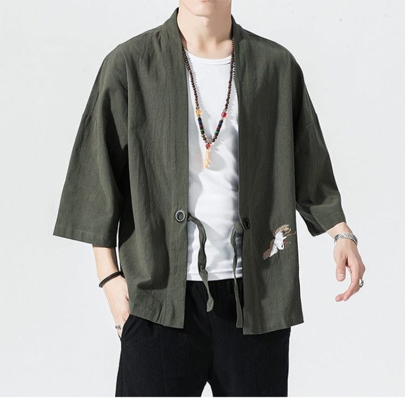 Veste Kimono Vert - Style Japonais