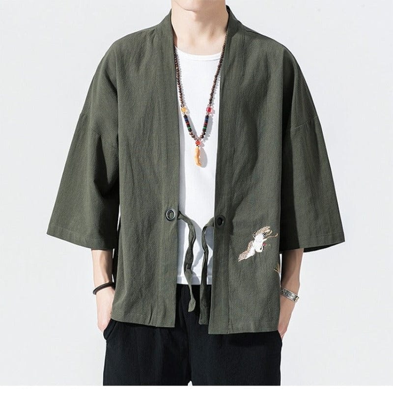 Veste Kimono Vert - Style Japonais