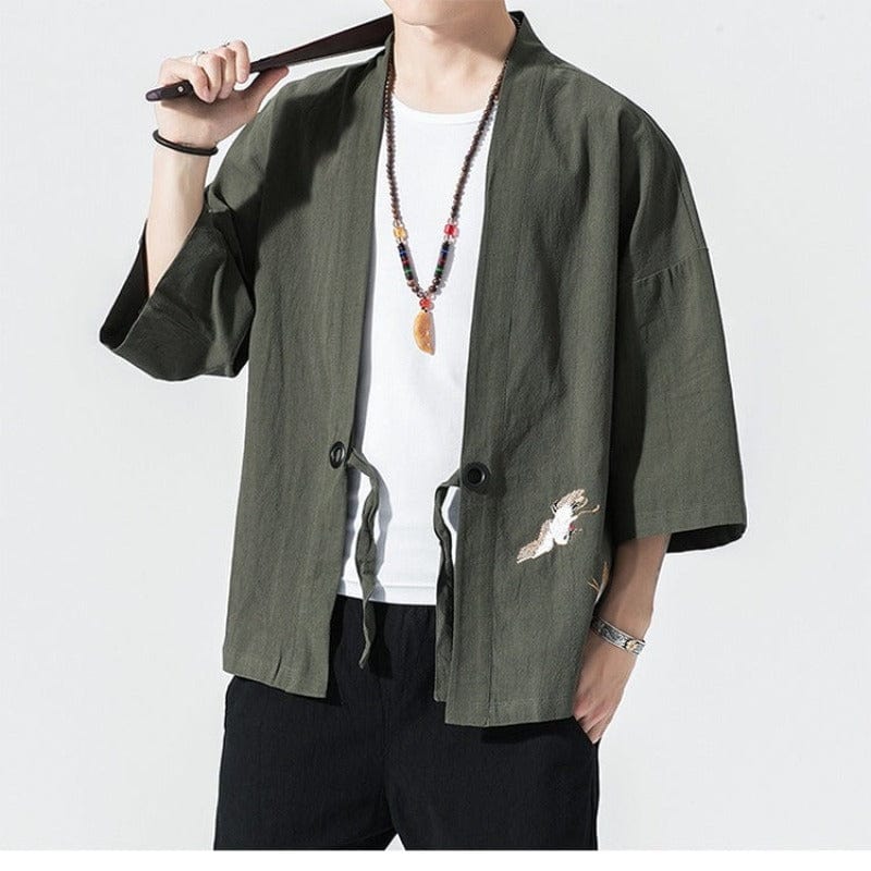 Veste Kimono Vert - Style Japonais