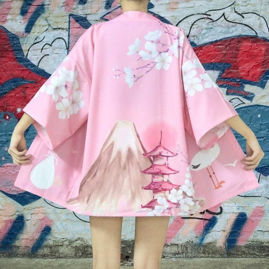 Veste Kimono Japonaise Rose - Édition Limitée