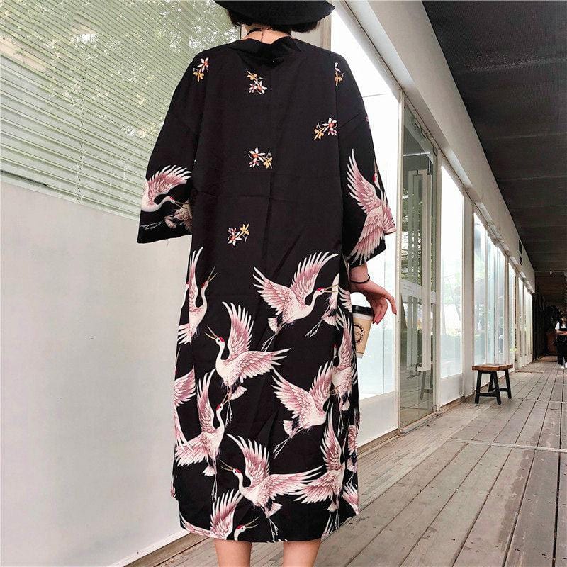 Veste Kimono Longue Japonaise - Collection Sakura