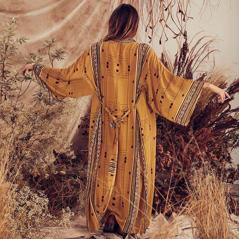 Yellow Long Kimono Jacket