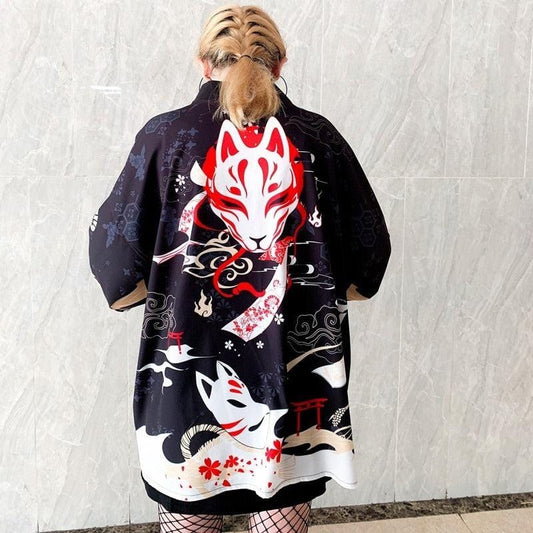 Veste Kimono Masque Kitsune by Shinobi Style