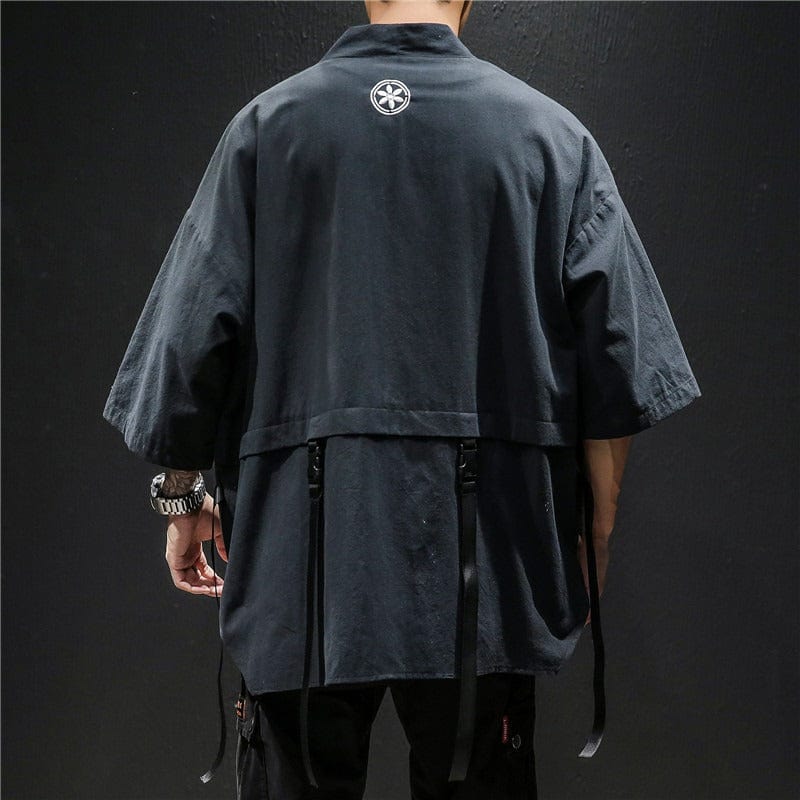 Veste Kimono en Lin Noir