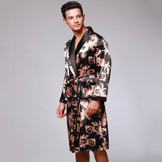 Robe de Chambre Homme en Satin Long - Luxe et Confort