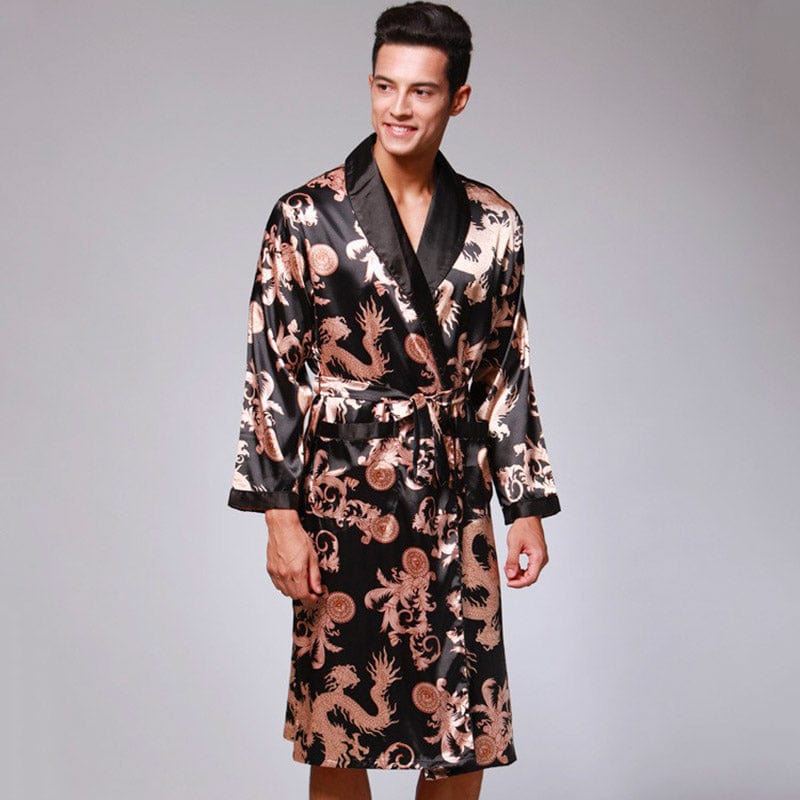 Robe de Chambre Homme en Satin Long - Luxe et Confort