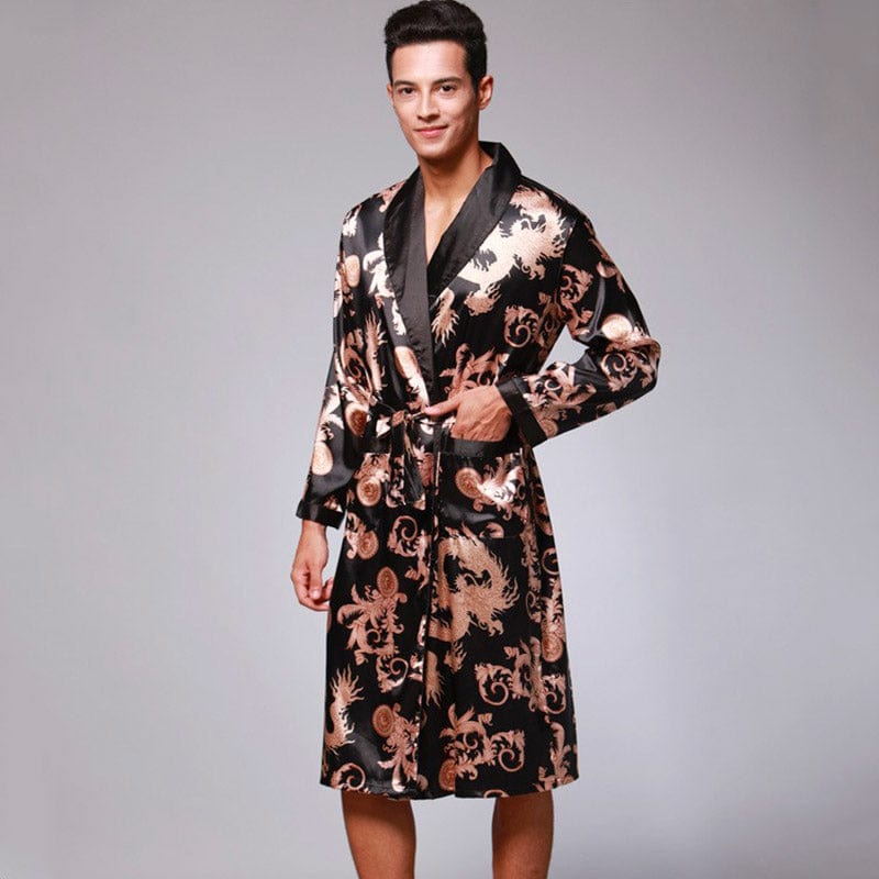 Robe de Chambre Homme en Satin Long - Luxe et Confort