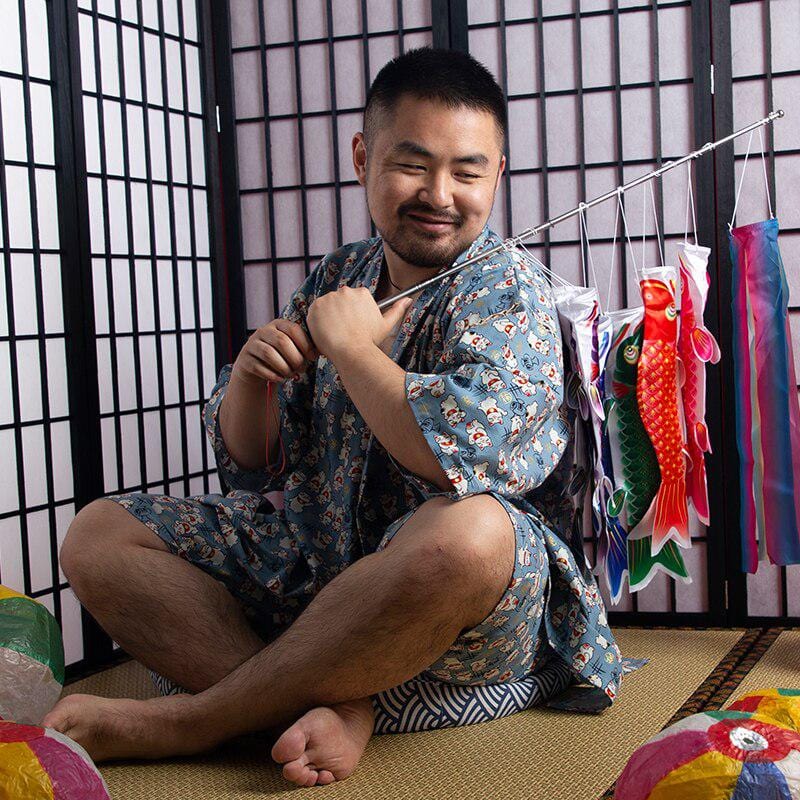 Yukata Men's Bathrobe - Traditional Collection