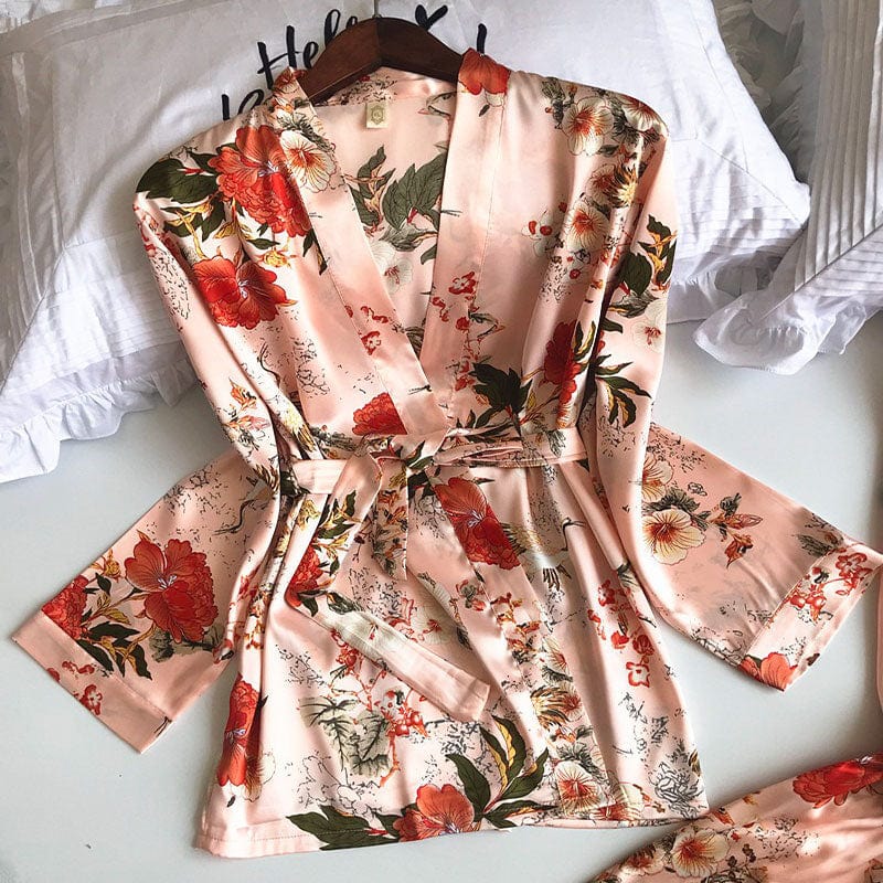 Luxury Three Piece Kimono Pajamas Set