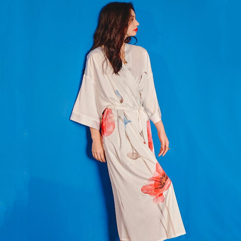 Robe Kimono Pyjama Blanche - Collection Nuit Étoilée