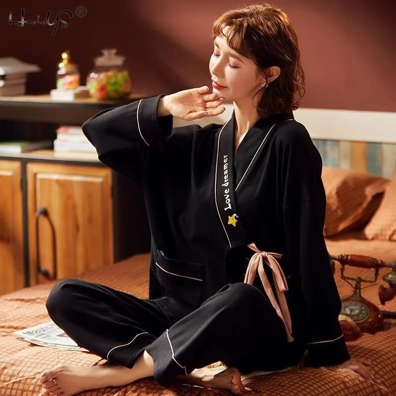 Kimono Pyjama Noir Luxe