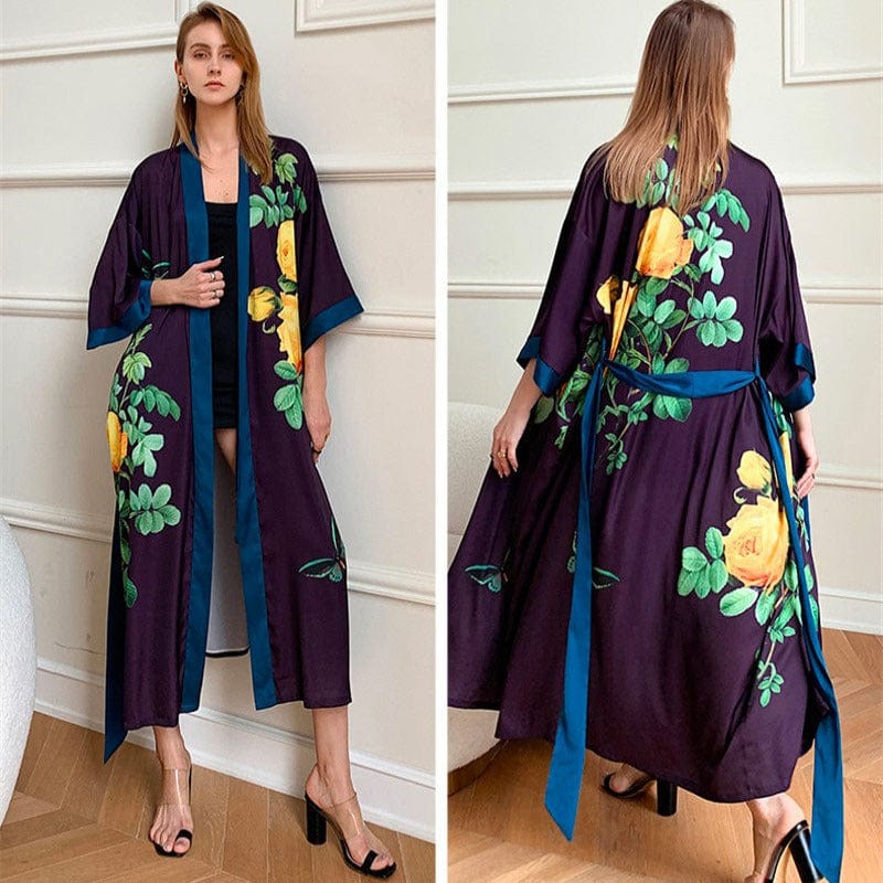 Luxury Purple Kimono Bathrobe