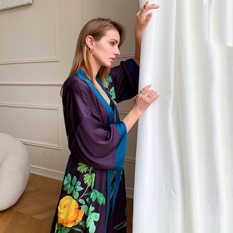 Luxury Purple Kimono Bathrobe