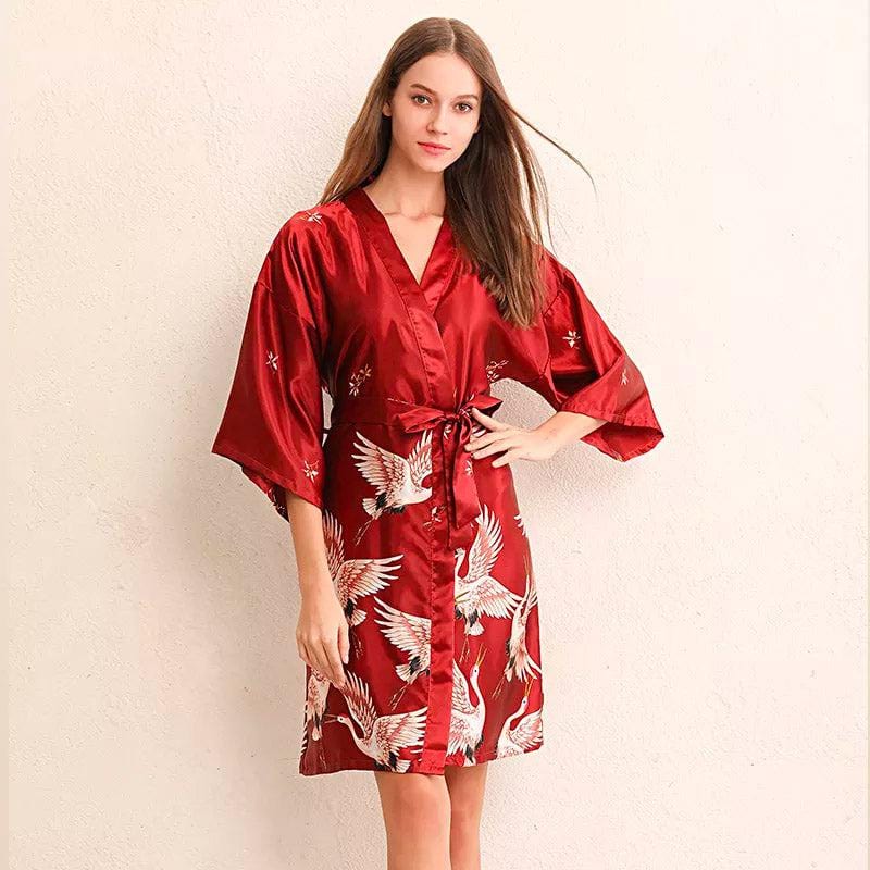 Short Red Kimono Dress - Exquisite Collection