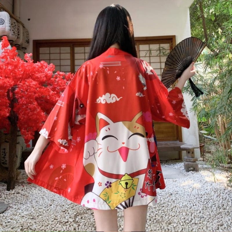 Veste Kimono Rouge Japonais