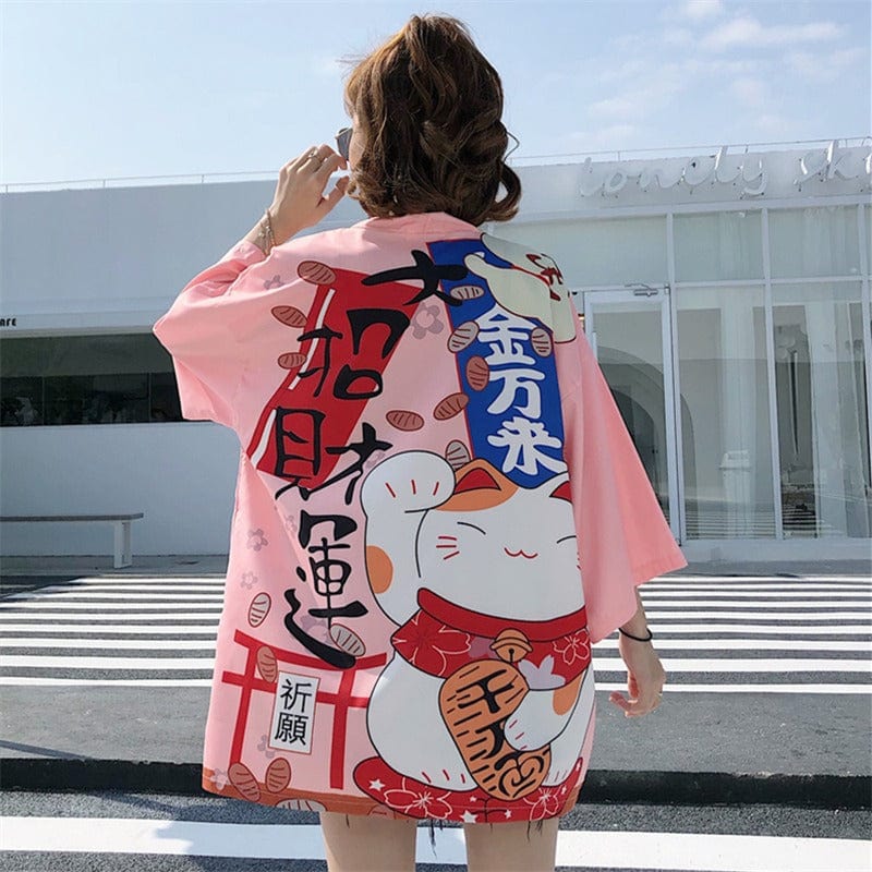 Japanese Kimono Jacket in pink.