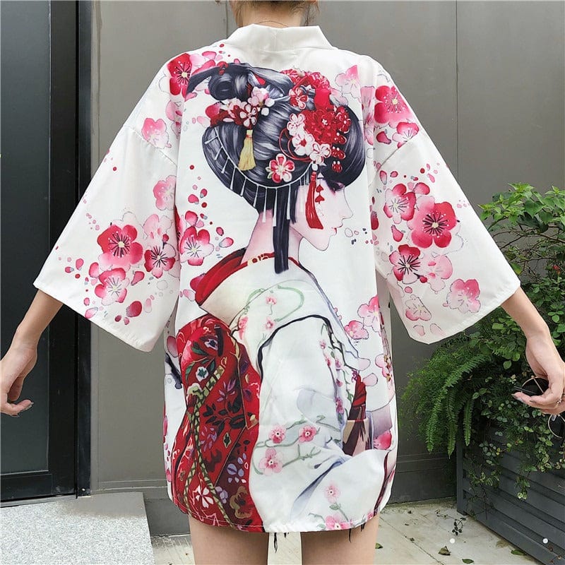 Veste Kimono Femme Geisha Fleurie - Collection Sakura Bloom