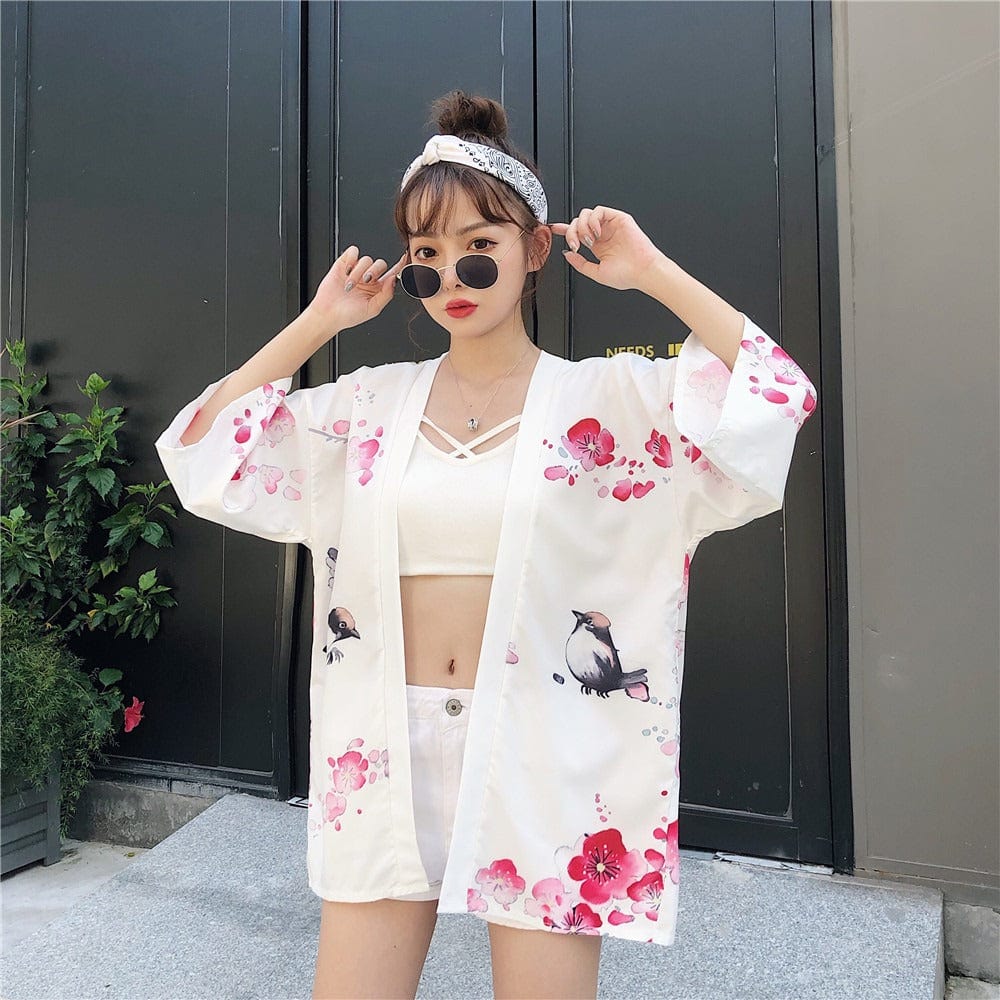 Veste Kimono Femme Geisha Fleurie - Collection Sakura Bloom