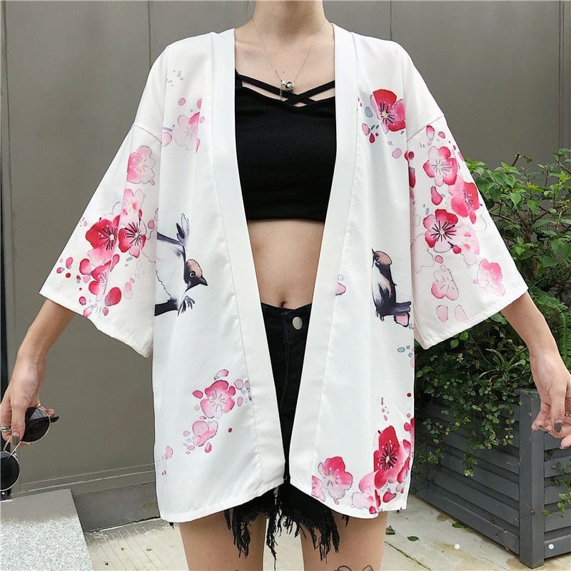 Veste Kimono Femme Geisha Fleurie - Collection Sakura Bloom