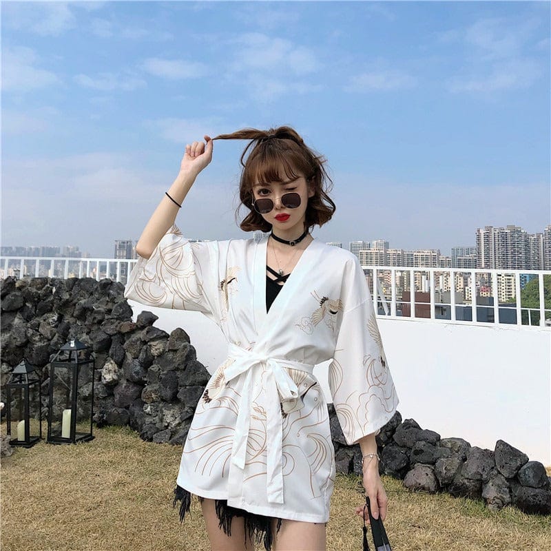 Bright White Kimono Jacket