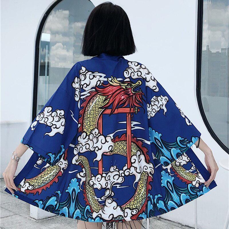 Mythical Navy Japanese Kimono Jacket