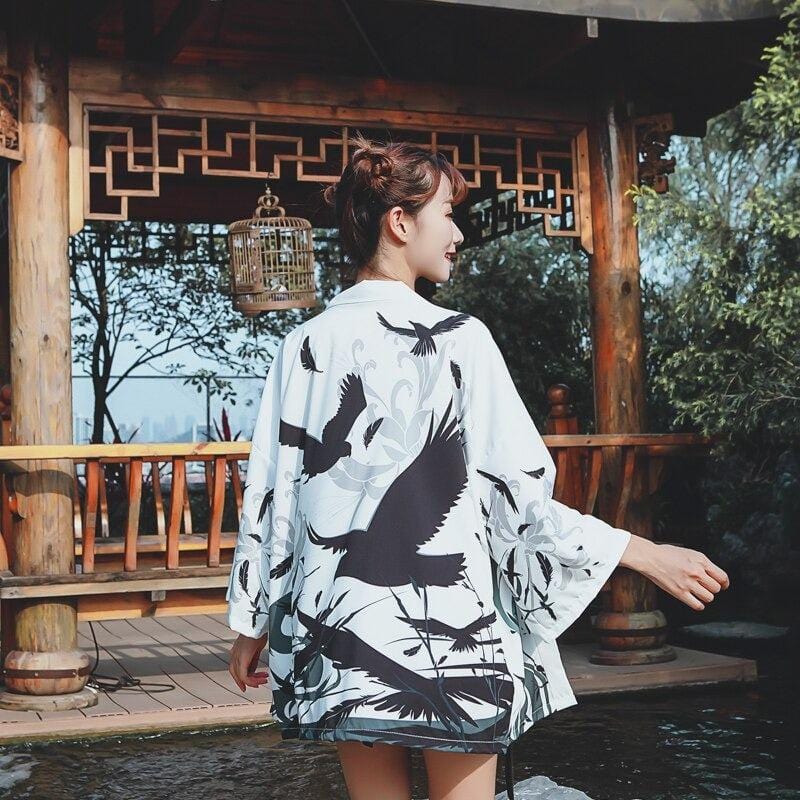 Veste Kimono Japonais Corbeau - Édition Limitée