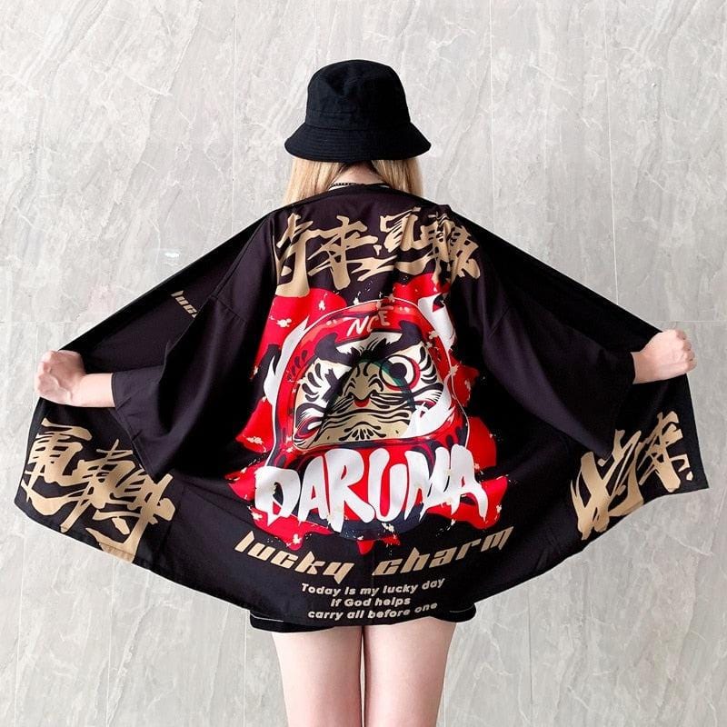 Veste Kimono Japonais Daruma - Style Authentique