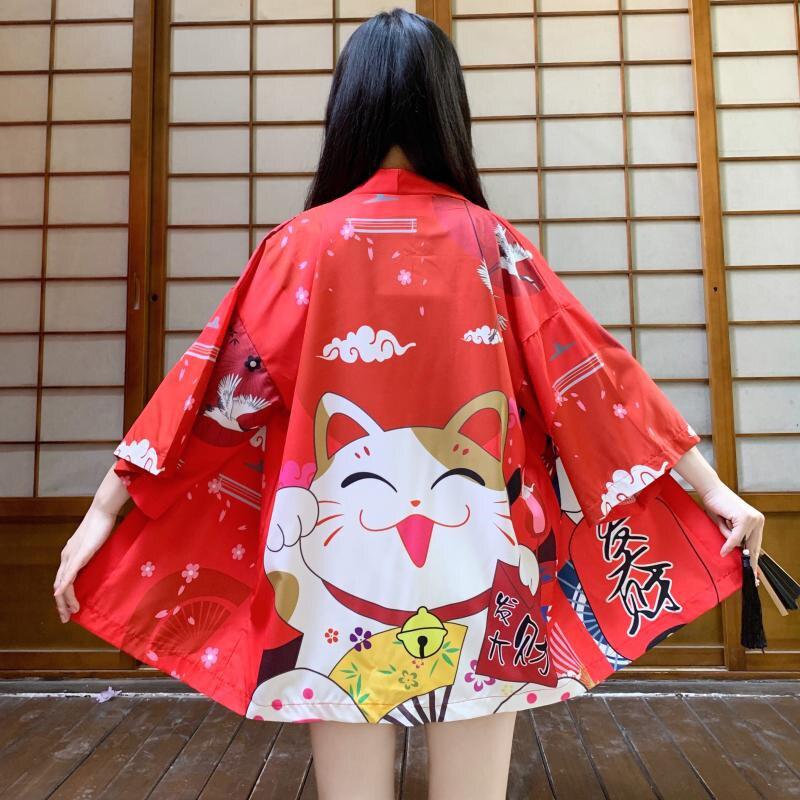 Veste Kimono Rouge Japonais