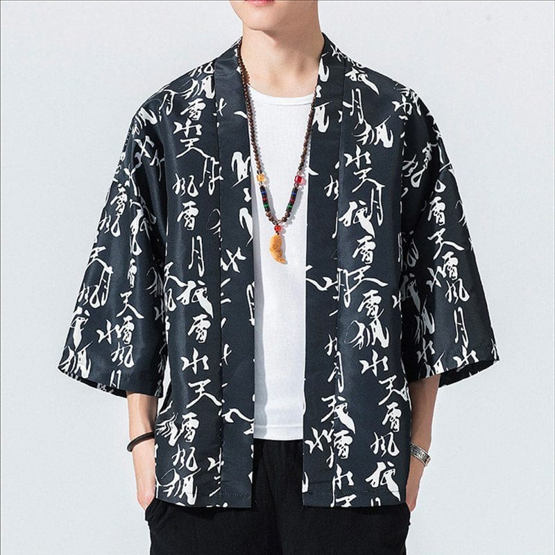 Veste Kimono Noir Kanji Boutique