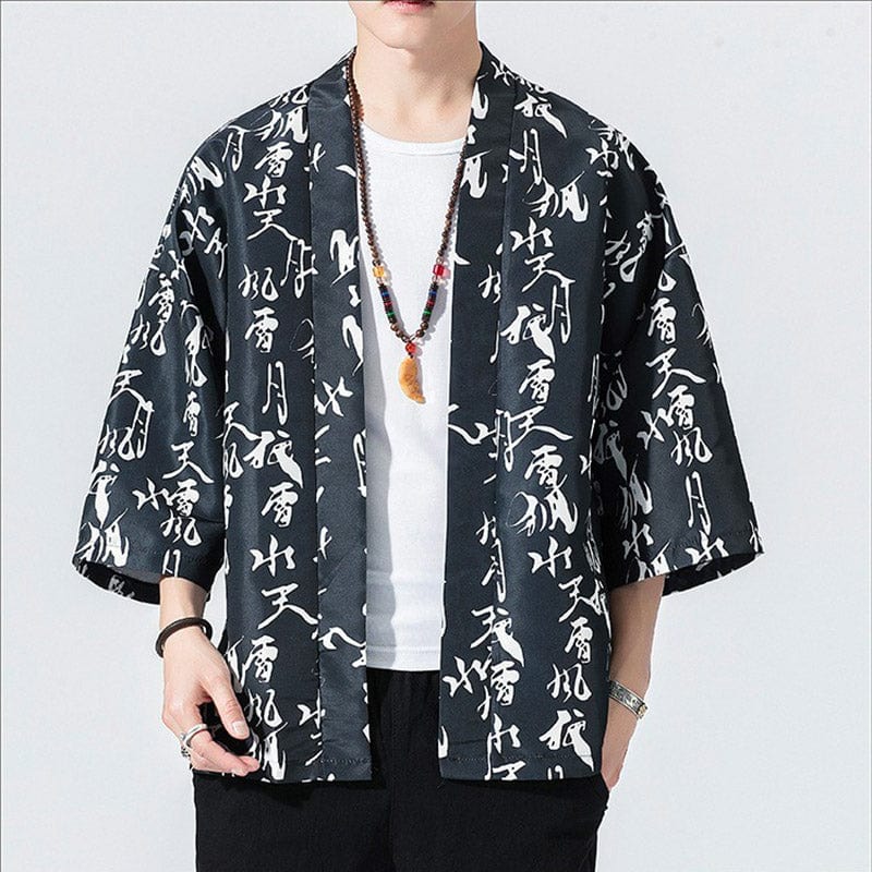 Veste Kimono Noir Kanji Boutique