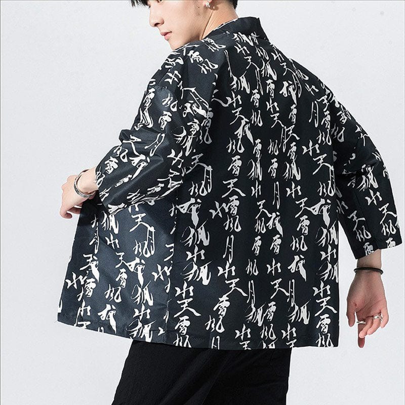 Veste Kimono Noir Kanji Boutique